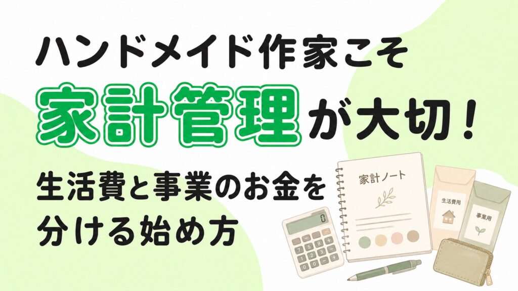 ハンドメイド作家こそ家計管理が大切!生活費と事業のお金を分ける始め方