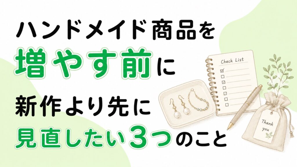 ハンドメイド商品を増やす前に｜新作より先に見直したい3つのこと