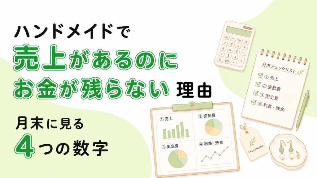 ハンドメイドで売上があるのにお金が残らない理由|月末に見る4つの数字