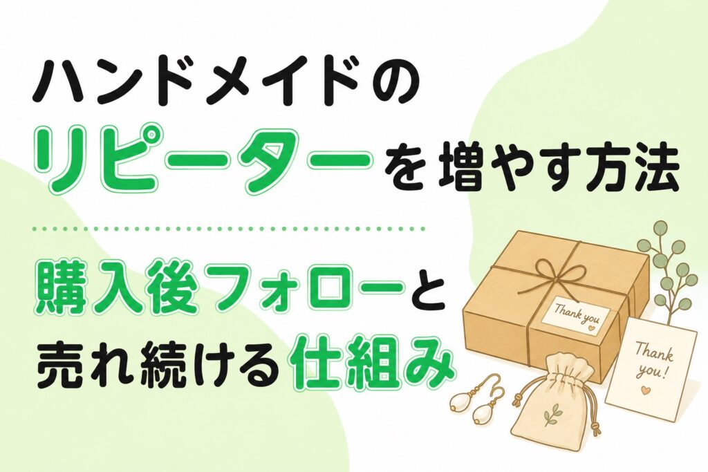 ハンドメイドのリピーターを増やす方法｜購入後フォローと売れ続ける仕組み