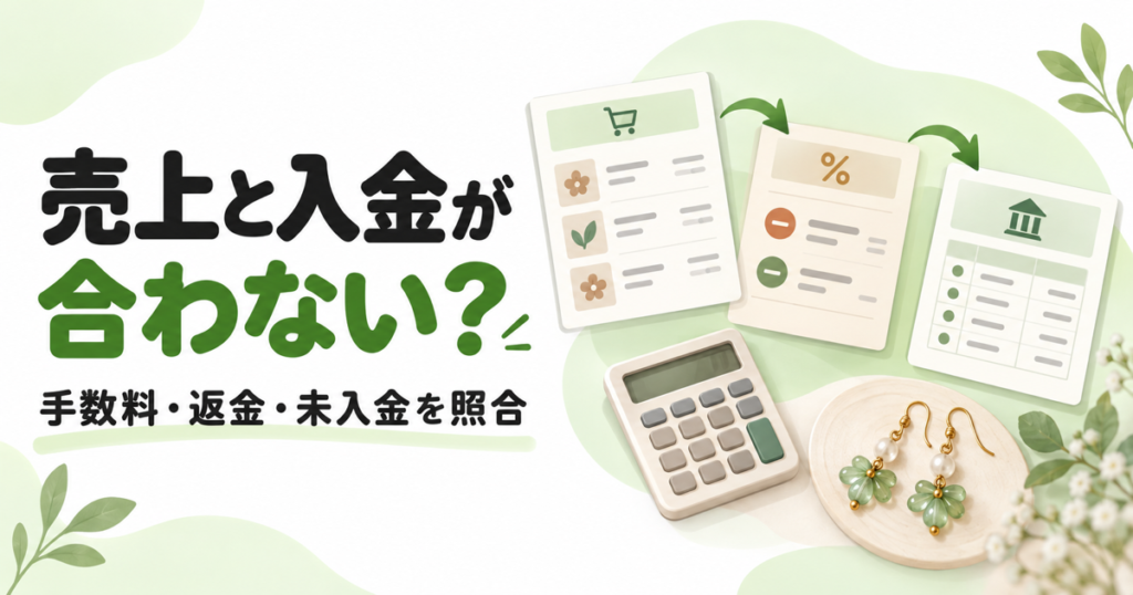 売上と入金額の照合手順を示すアイキャッチ